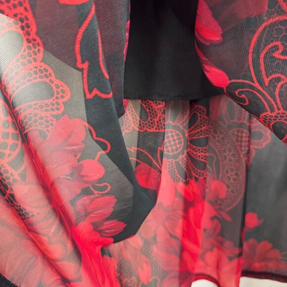 VTG Connected Apparel Dark Floral Sheer Maxi Dress Whimsigoth Dark Fairy Sz16 - Picture 7 of 9